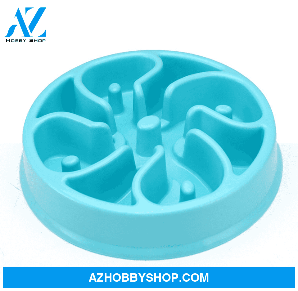 Anti-Choke Bowl Plastic Dog Healthy Feeder Blue / C