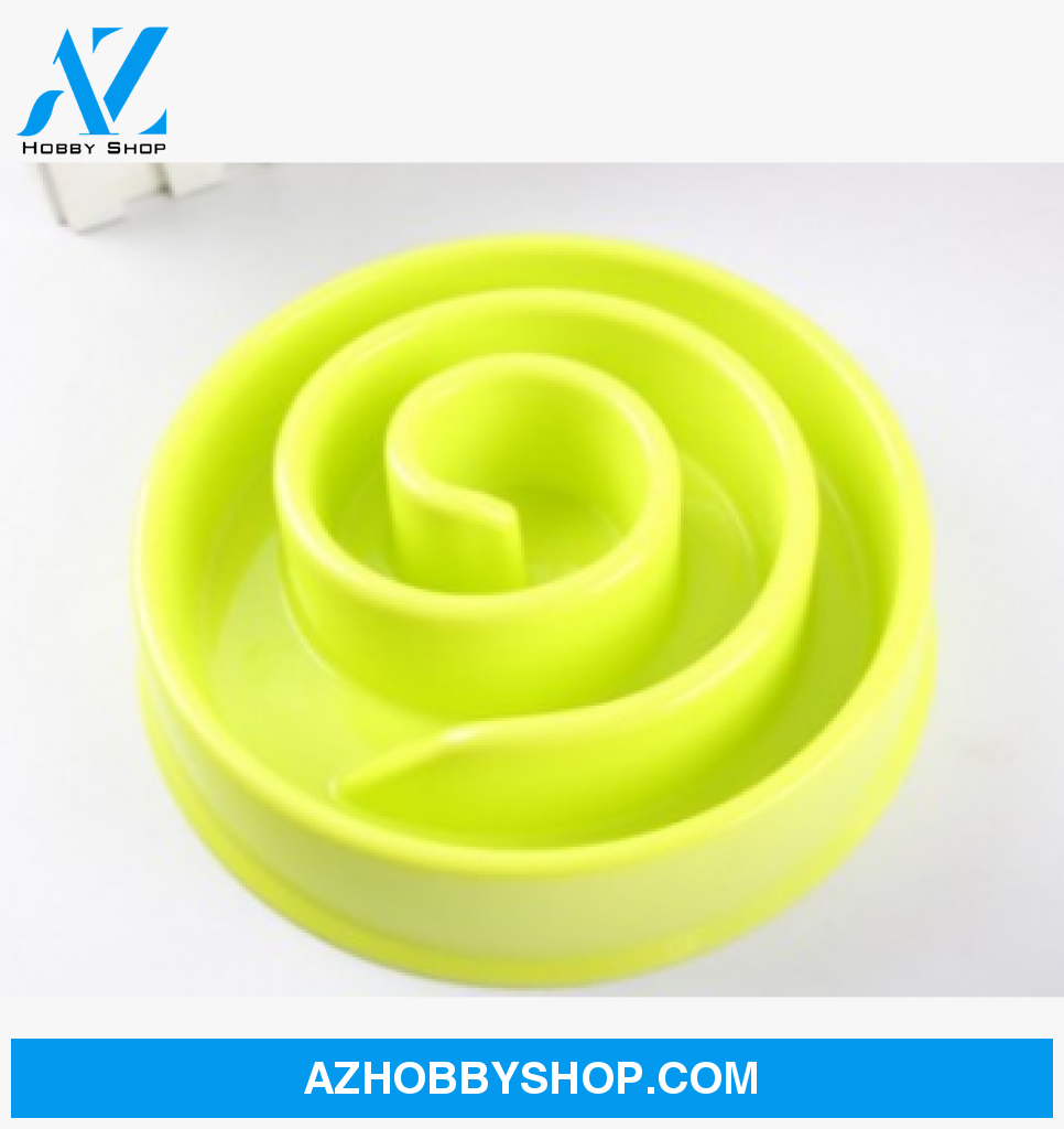 Anti-Choke Bowl Plastic Dog Healthy Feeder Green / B