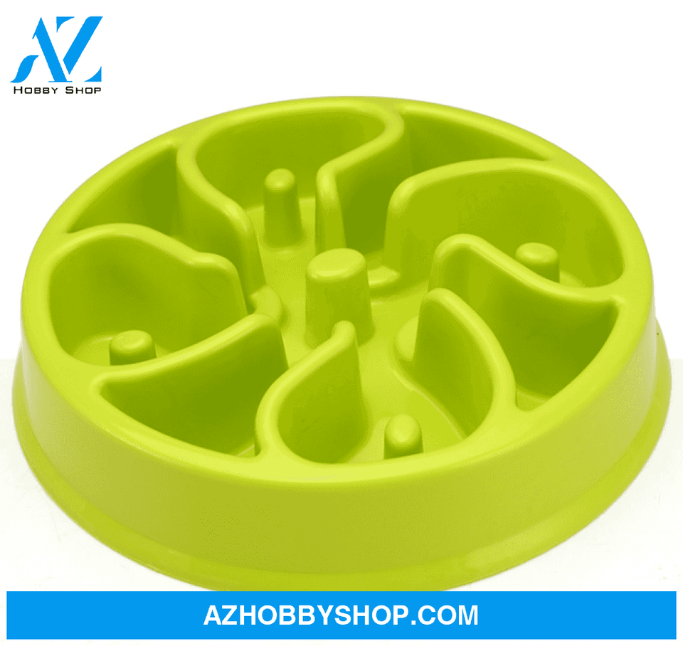 Anti-Choke Bowl Plastic Dog Healthy Feeder Green / C