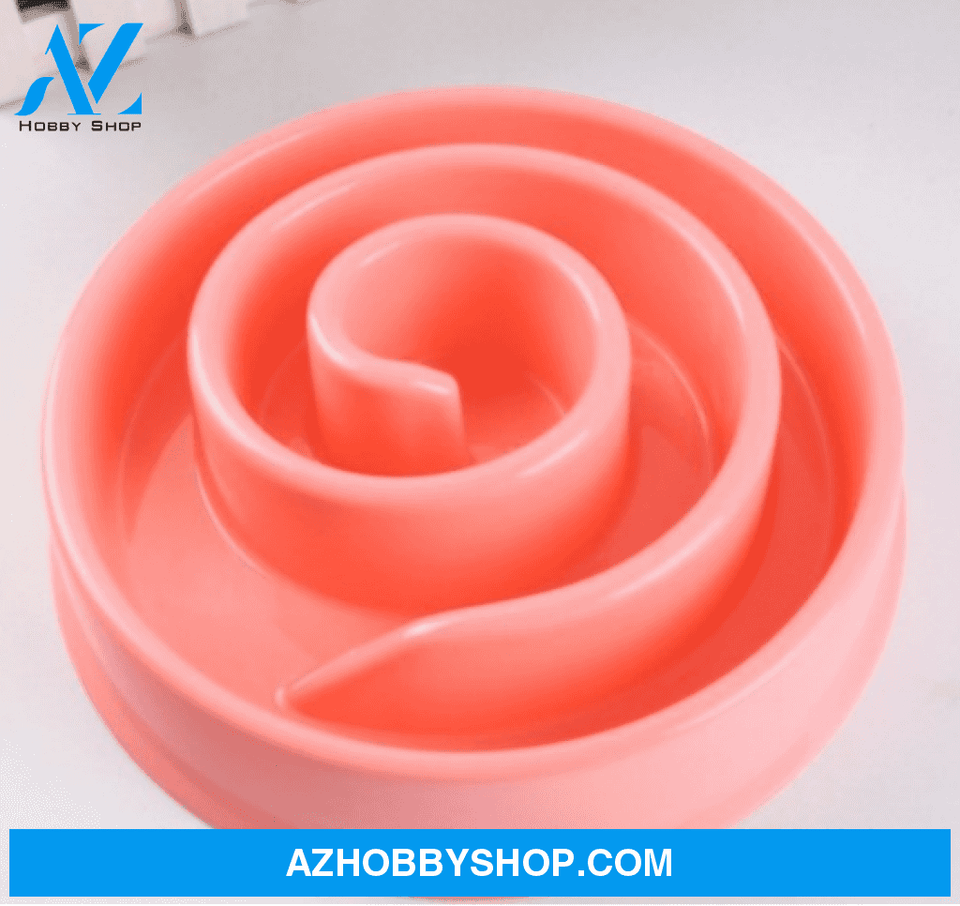 Anti-Choke Bowl Plastic Dog Healthy Feeder Pink / B