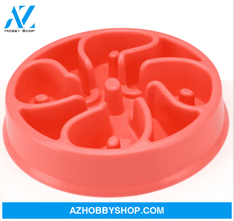 Anti-Choke Bowl Plastic Dog Healthy Feeder Pink / C