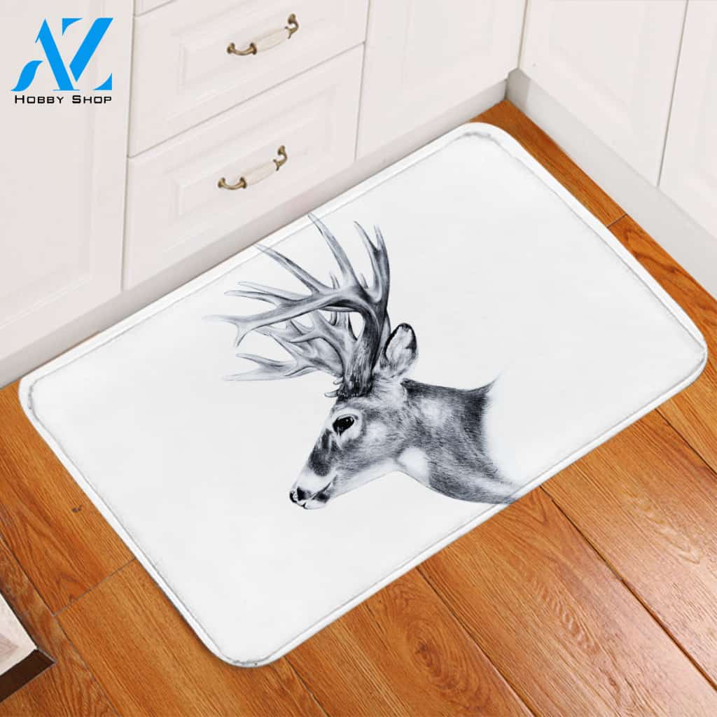 Antlers Sketch Door Mat