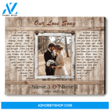 Any Song Lyric On Canvas Cotton Wedding Anniversary 2nd Year Gift Custom Canvas Print