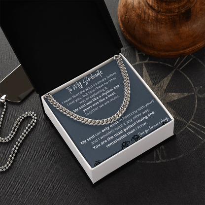 Soulmate Gifts for Men, Romantic Gifts For Him, Unique Gift For Him, Meaningful Gift For Him, Thoughtful Gift For Him, Cuban Chain Necklace
