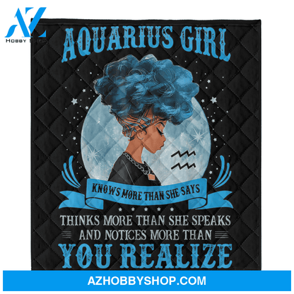 Aquarius Girl Black Girl African Blanket