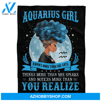 Aquarius Girl Black Girl African Blanket