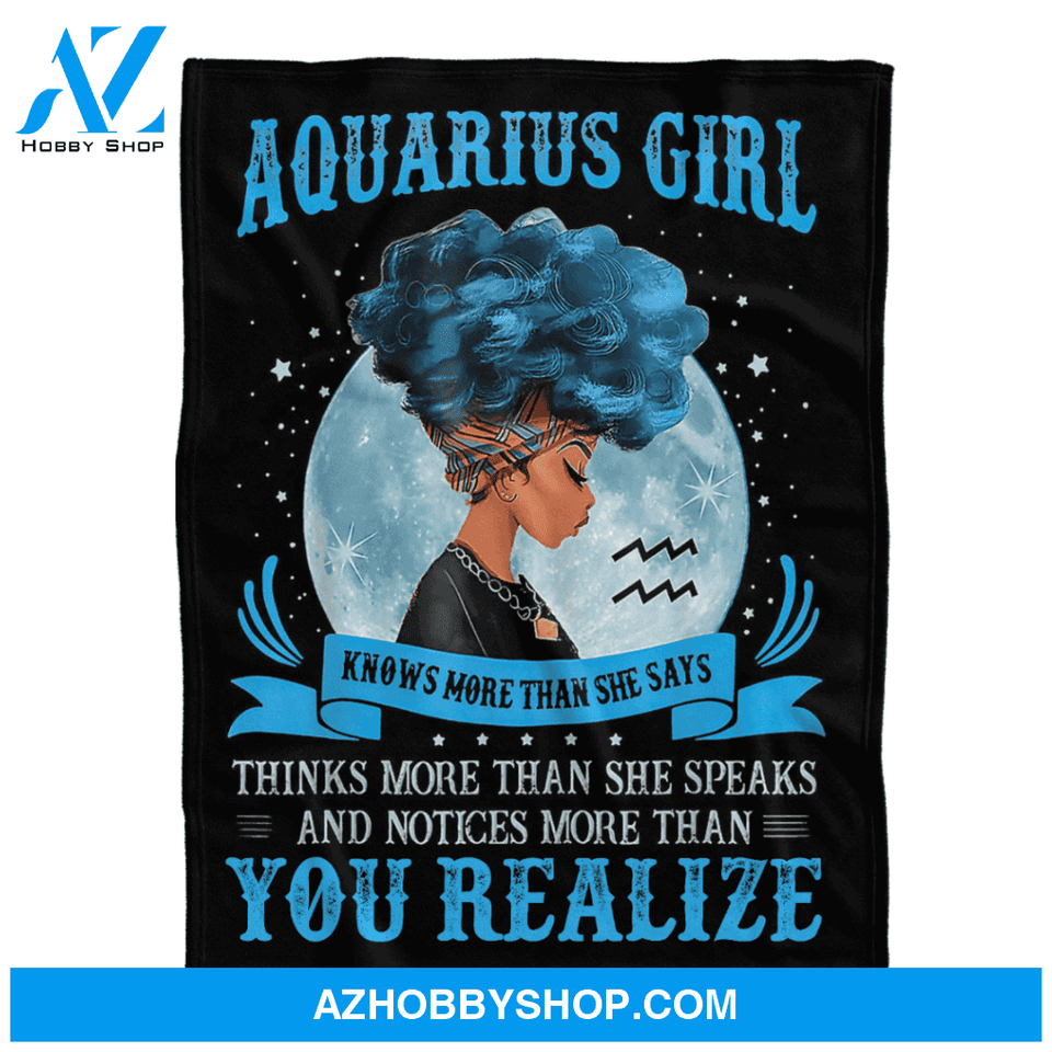Aquarius Girl Black Girl African Blanket