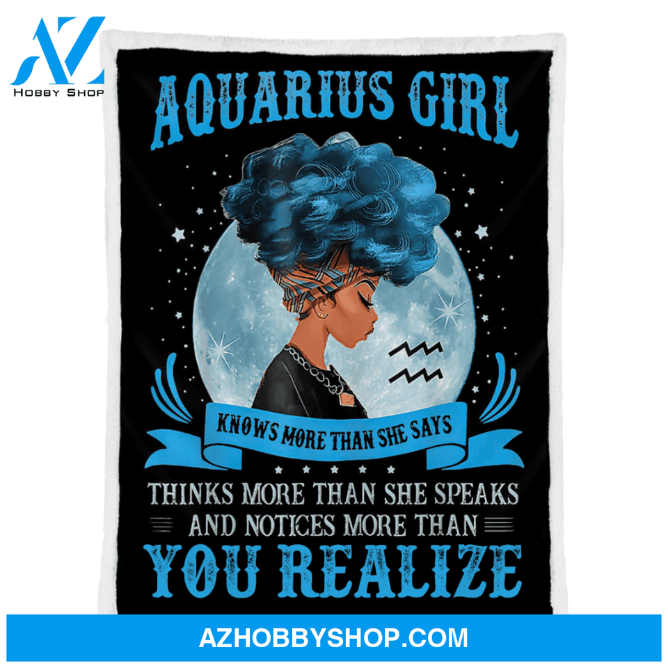 Aquarius Girl Black Girl African Blanket