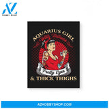Aquarius Girl With Tattoos Pretty Eyes Thick Thighs Zodiac Birthday Gift Matte Canvas
