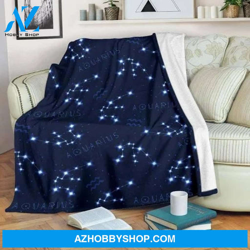 Aquarius Zodiac Pattern Throw Blanket