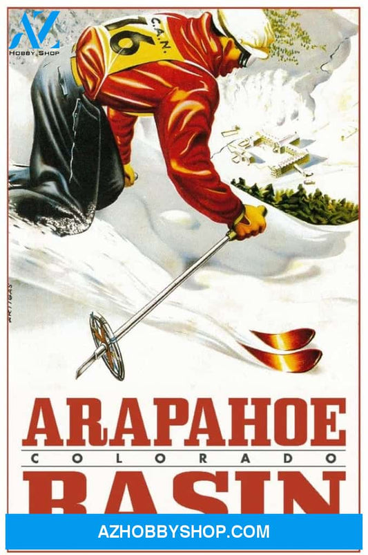 Arapahoe Colorado Downhill Skiing Vintage Promotional Poster
