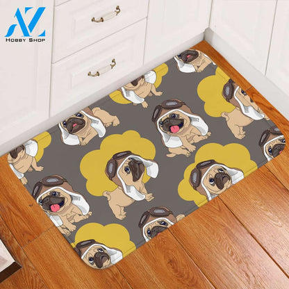 Ariel Hat Pug Door Mat