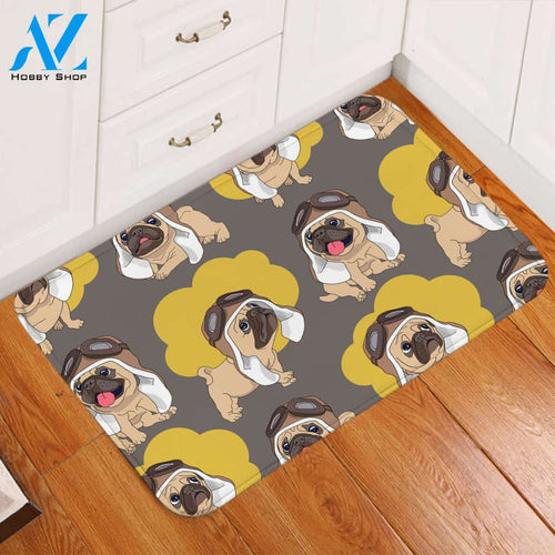 Ariel Hat Pug Door Mat