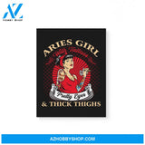 Aries Girl With Tattoos Pretty Eyes Thick Thighs Zodiac Birthday Gift Matte Canvas
