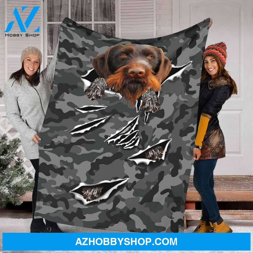 Army Dog - Fleece Blanket, Sherpa Blanket, Mink Blanket, Gift For Dog Lover, Animal Blanket Home Decor Bedding Couch Sofa Soft and Comfy Cozy