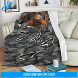 Army Dog - Fleece Blanket, Sherpa Blanket, Mink Blanket, Gift For Dog Lover, Animal Blanket Home Decor Bedding Couch Sofa Soft and Comfy Cozy