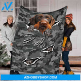 Army Dog - Fleece Blanket, Sherpa Blanket, Mink Blanket, Gift For Dog Lover, Animal Blanket Home Decor Bedding Couch Sofa Soft and Comfy Cozy