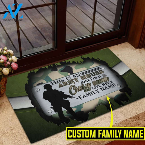 Army House Custom Name Doormat, Army Mom Doormat HG