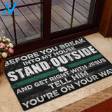 Army Military Welcome Rug, Veteran Doormat, Father Day Gift, Before You Break Into My House Doormat, Home Decor