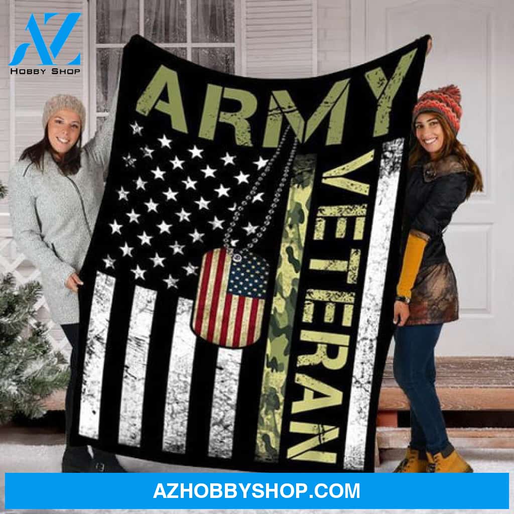 Army Veteran Fleece Blanket - Quilt Blanket