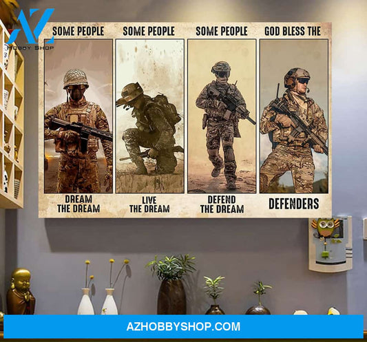 Army Veteran Proud Horizontal Framed Canvas Wall Art Unique Gifts
