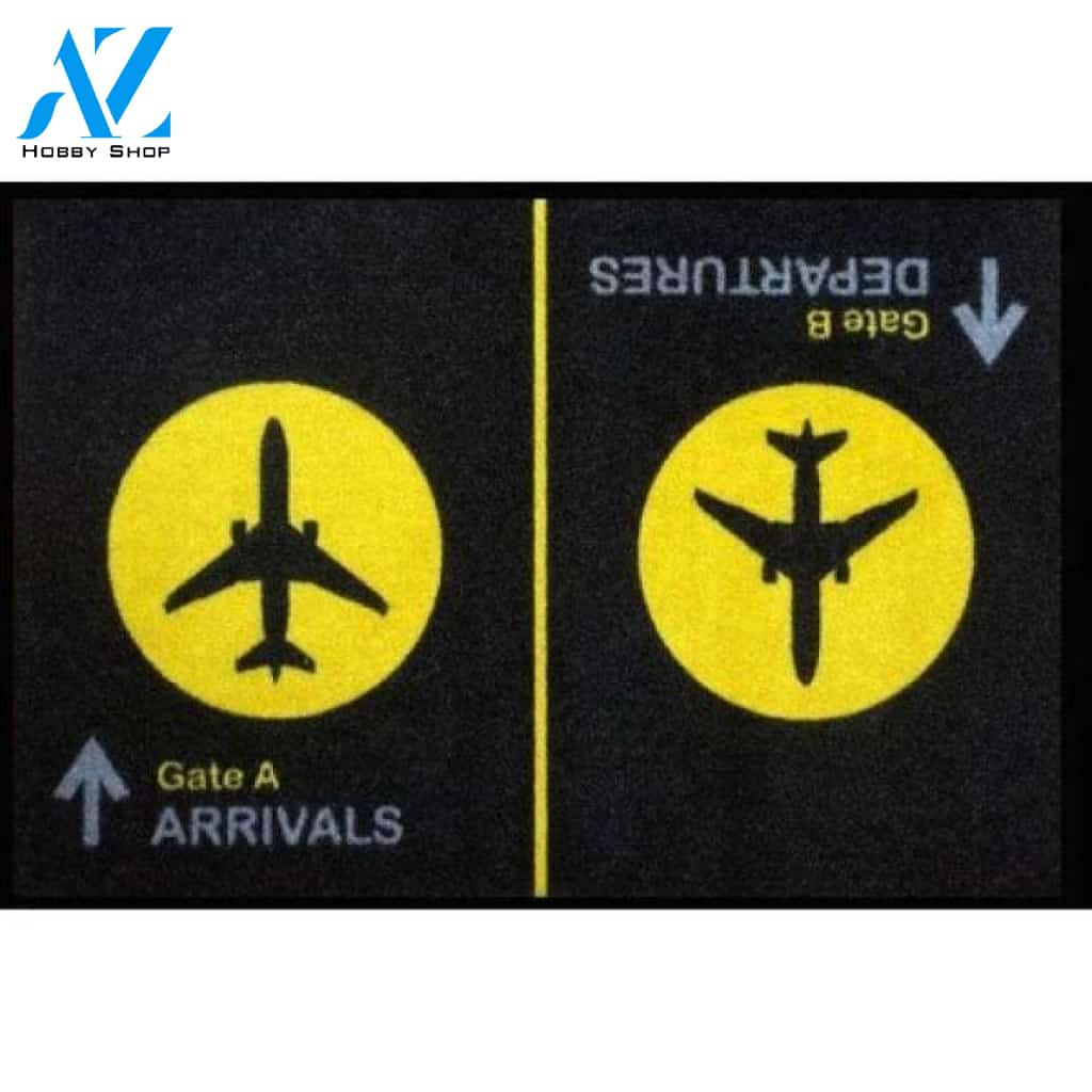 Arrival Departure For Pilot Doormat Welcome Mat House Warming Gift Home Decor Funny Doormat Gift Idea