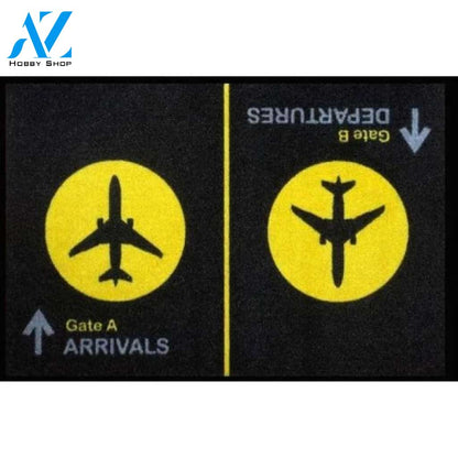 Arrival Departure For Pilot Doormat Welcome Mat House Warming Gift Home Decor Funny Doormat Gift Idea