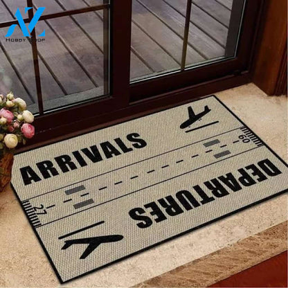 Arrivals And Departures Pilot Doormat Welcome Mat House Warming Gift Home Decor Funny Doormat Gift Idea