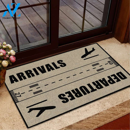 Arrivals And Departures Pilot Indoor And Outdoor Doormat Warm House Gift Welcome Mat Gift For Pilot