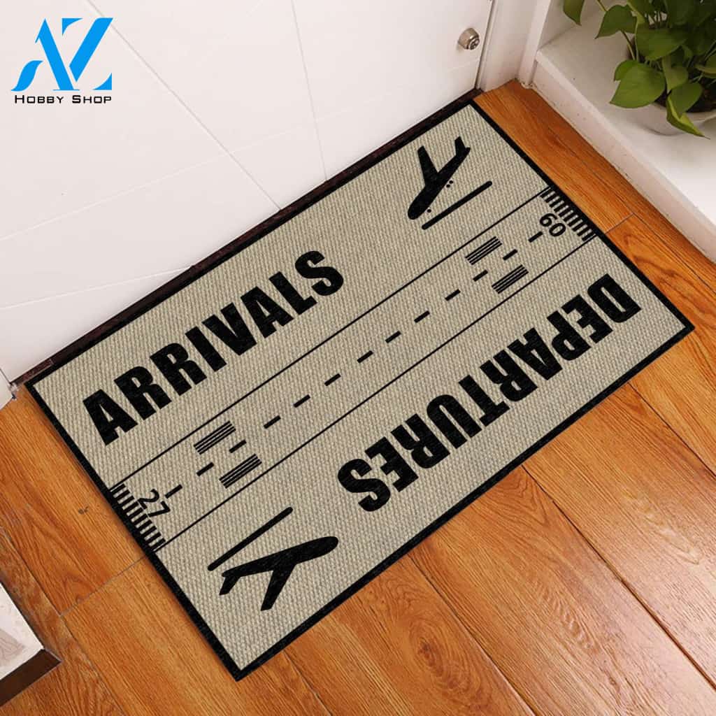 Arrivals And Departures Pilot Indoor And Outdoor Doormat Warm House Gift Welcome Mat Gift For Pilot