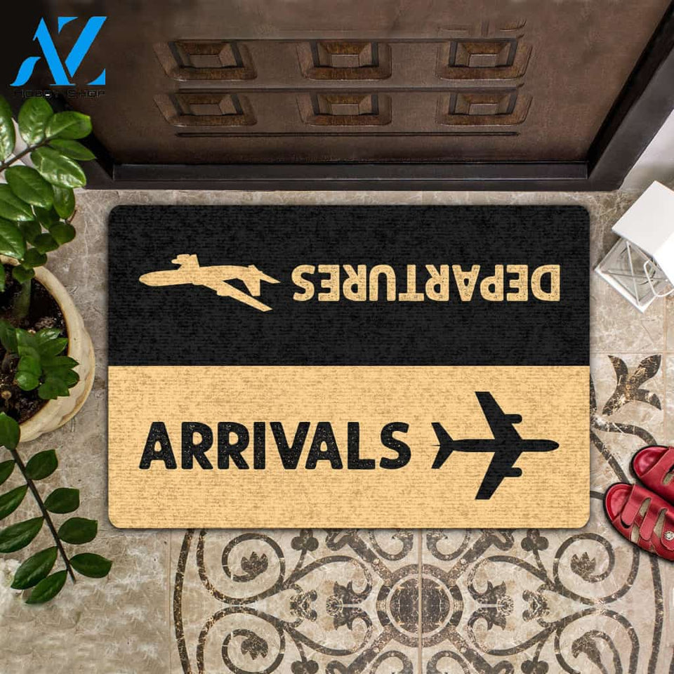 Arrivals - Departures All Over Printing Doormat | Welcome Mat | House Warming Gift