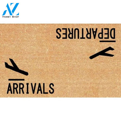 Arrivals Departures Funny Doormat Figure Doormat Welcome Mat House Warming Gift Home Decor Funny Doormat Gift Idea