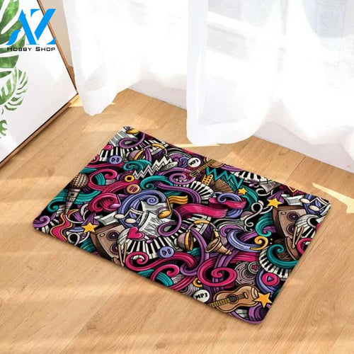 Art Music Notes Doormat Indoor and Outdoor Doormat Warm House Gift Welcome Mat Birthday Gift for Music Lovers Piano Lover