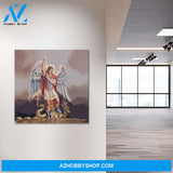 ARTCANVAS St. Michael Vanquishing Satan, Archangel, Catholic Art, Christian Painting, Canvas Art