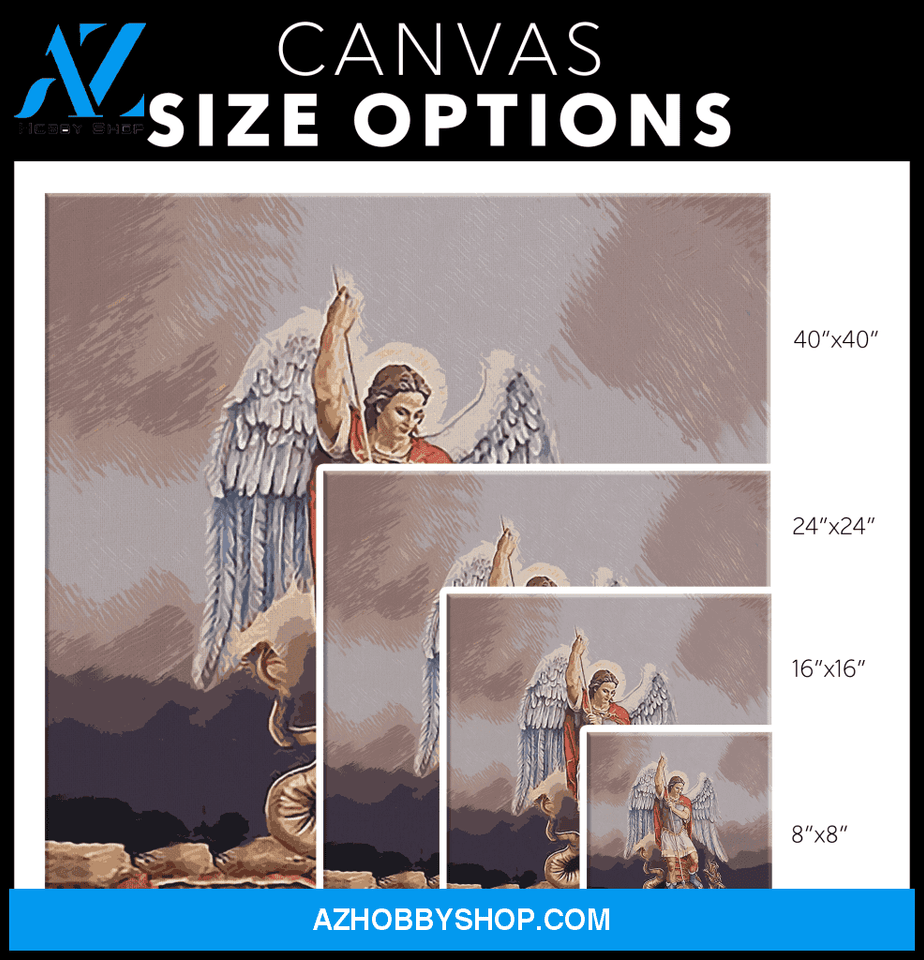 ARTCANVAS St. Michael Vanquishing Satan, Archangel, Catholic Art, Christian Painting, Canvas Art
