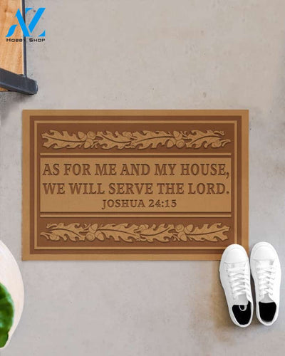 As For Me And My House Indoor And Outdoor Doormat Gift For Friend Family, Gift For Christmas Thanksgiving Home Farm Decor Warm House Gift Welcome Mat