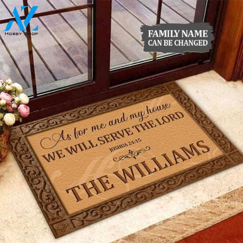 As For Me And My House We Will Serve The Lord Doormat