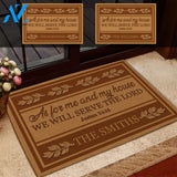 As For Me And My House , We Will Serve The Lord Personalized Doormat