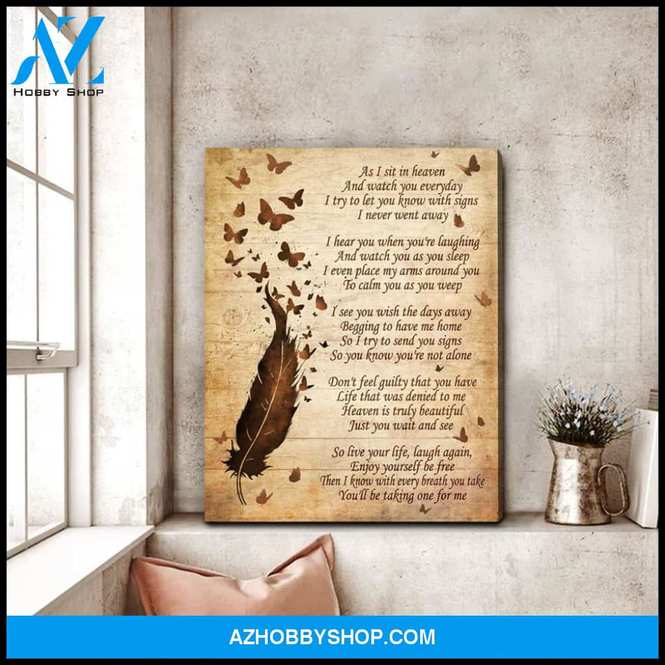 Zalooo As I Sit In Heaven 2 Butterfly Wall Art Canvas