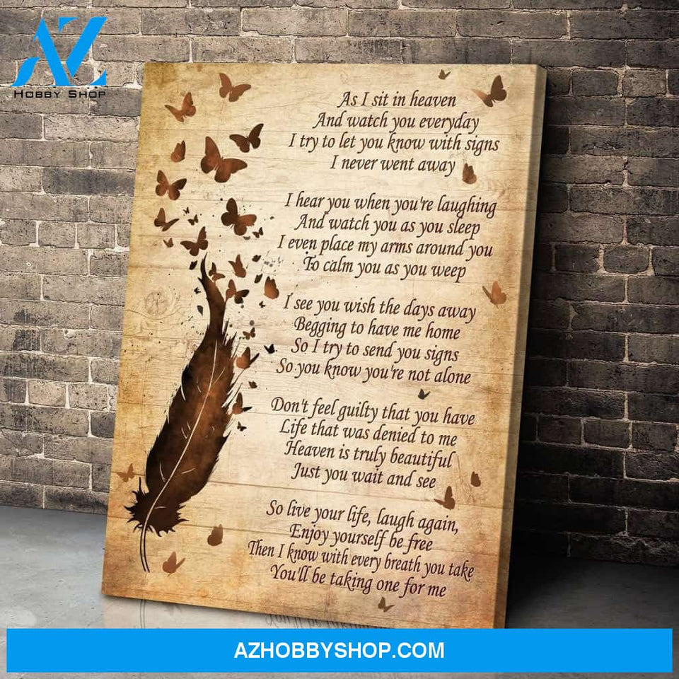 Zalooo As I Sit In Heaven 2 Butterfly Wall Art Canvas
