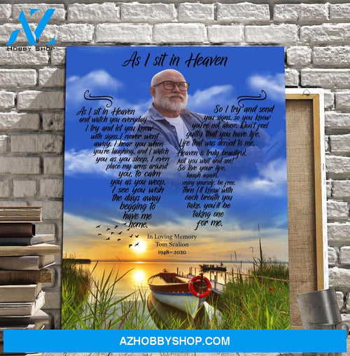 As I Sit In Heaven A Good Distraction, Canvas, Canvas Wall Art Gift For Family Gift for Remembrance