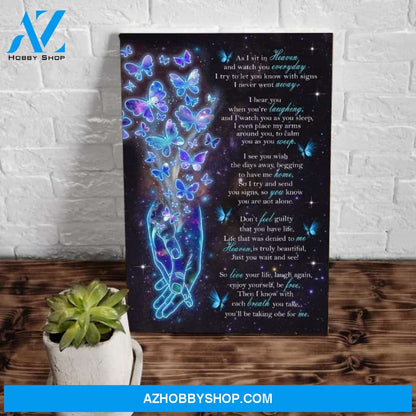 As I Sit In Heaven And Watch You Everyday Canvas Wall Art, Home Decor