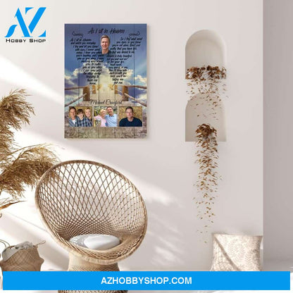As I Sit In Heaven Angelic Oasis, Memorial, Personalized Photo Memorial Canvas, Canvas Wall Art Gift For Family Gift for Remembrance