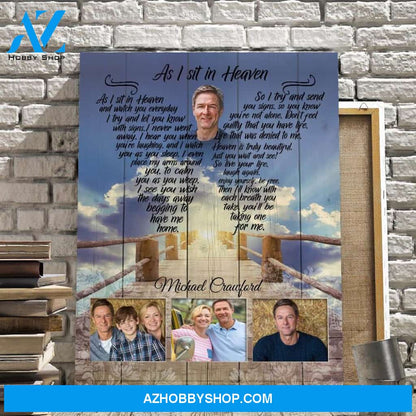 As I Sit In Heaven Angelic Oasis, Memorial, Canvas, Canvas Wall Art Gift For Family Gift for Remembrance