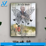 As I Sit In Heaven Bicycle Background, Personalized Photo Memorial Canvas, Canvas Wall Art Gift For Family Gift for Remembrance