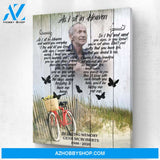 As I Sit In Heaven Bicycle Background, Personalized Photo Memorial Canvas, Canvas Wall Art Gift For Family Gift for Remembrance