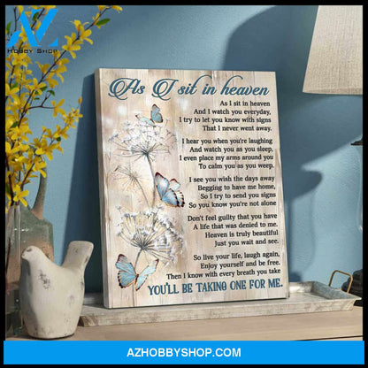 As I sit in heaven Butterflies Canvas Wall Art Decor, Wall Decor Visual Art