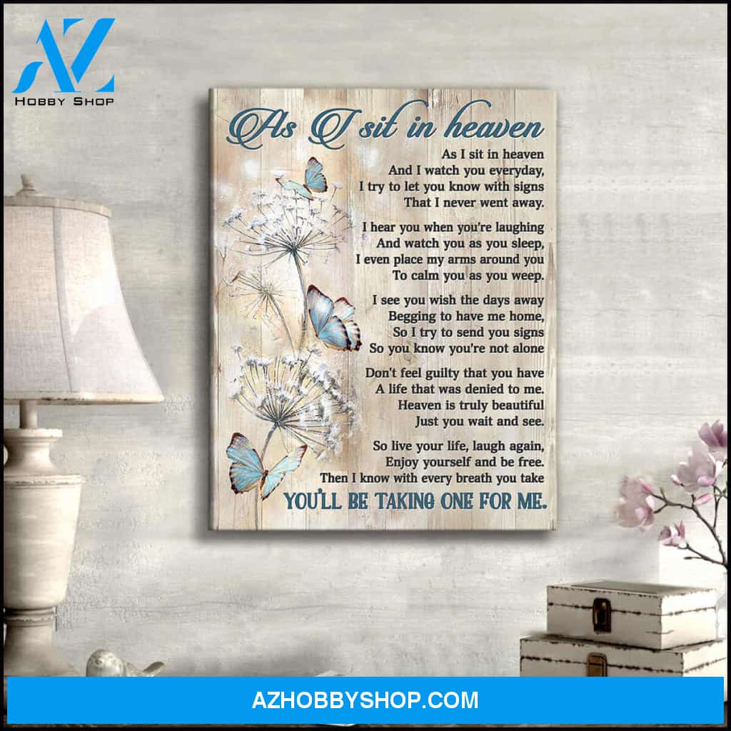 As I sit in heaven Butterflies Canvas Wall Art Decor, Wall Decor Visual Art