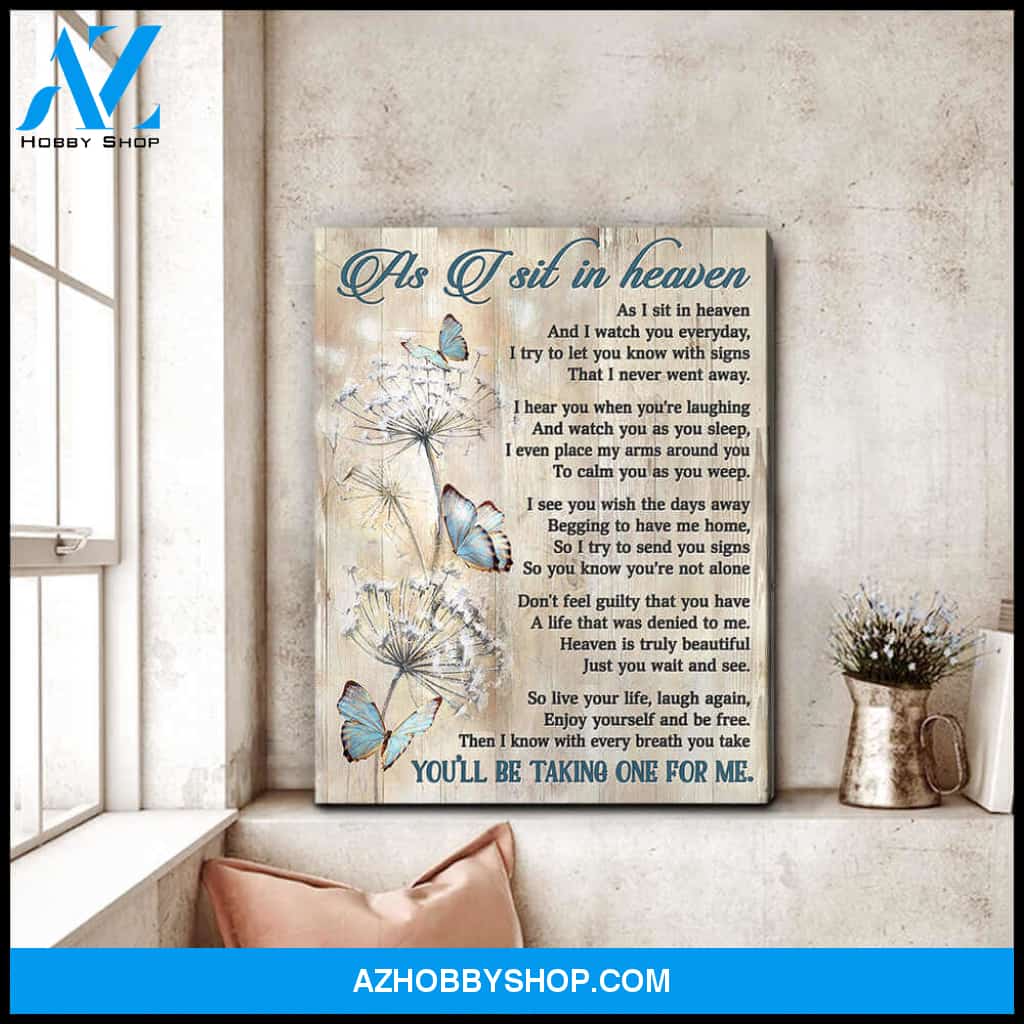 As I sit in heaven Butterflies Canvas Wall Art Decor, Wall Decor Visual Art