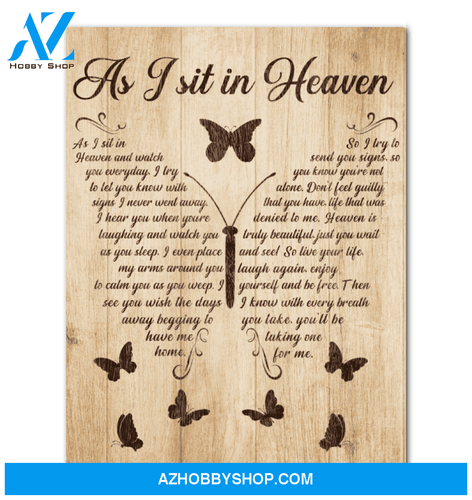 As I Sit In Heaven Butterfly Canvas Giving People Framed Matte Canvas
